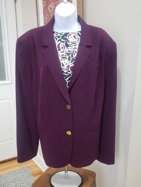 Calvin Klein Plum Single-Button Blazer, 24W